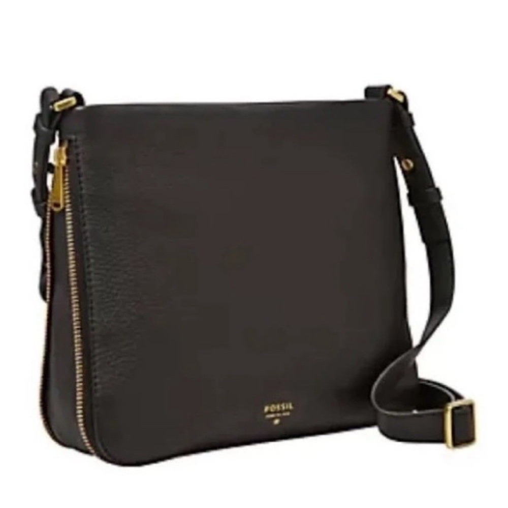 Fossil, Soft Genuine Leather Crossbody‎ Black Purse. issue No 1954.